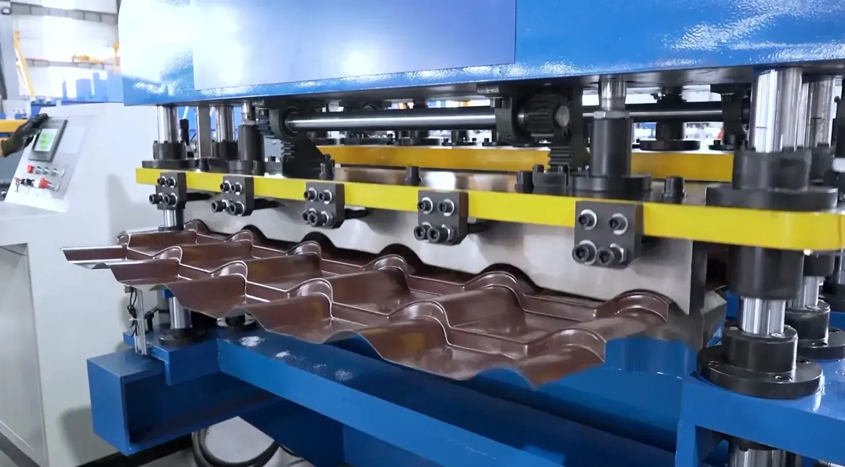 metal glazed roof tile roll forming machine