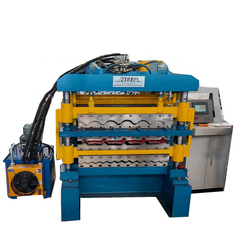 Triple layer roofing sheet machines