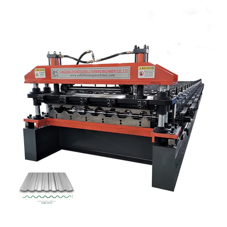 Read more about the article Factory custonTrapezoidal Roof Sheet Making Machine Trapezoidal Roof Sheet Roll Forming Machine