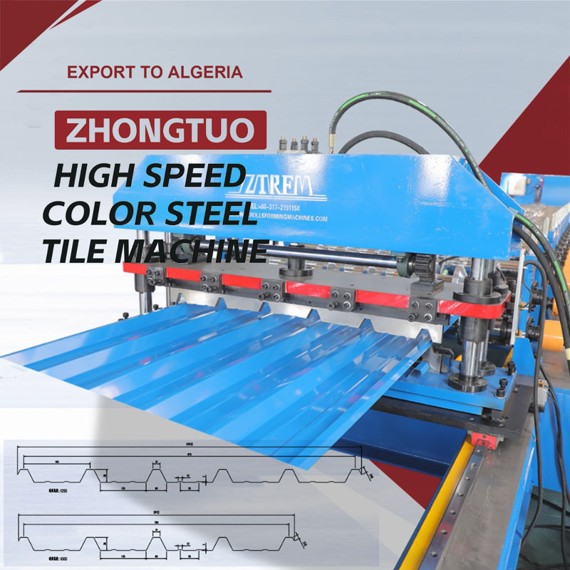 Export to Algeria ZHONGTUO High Speed Color Steel Tile Machine